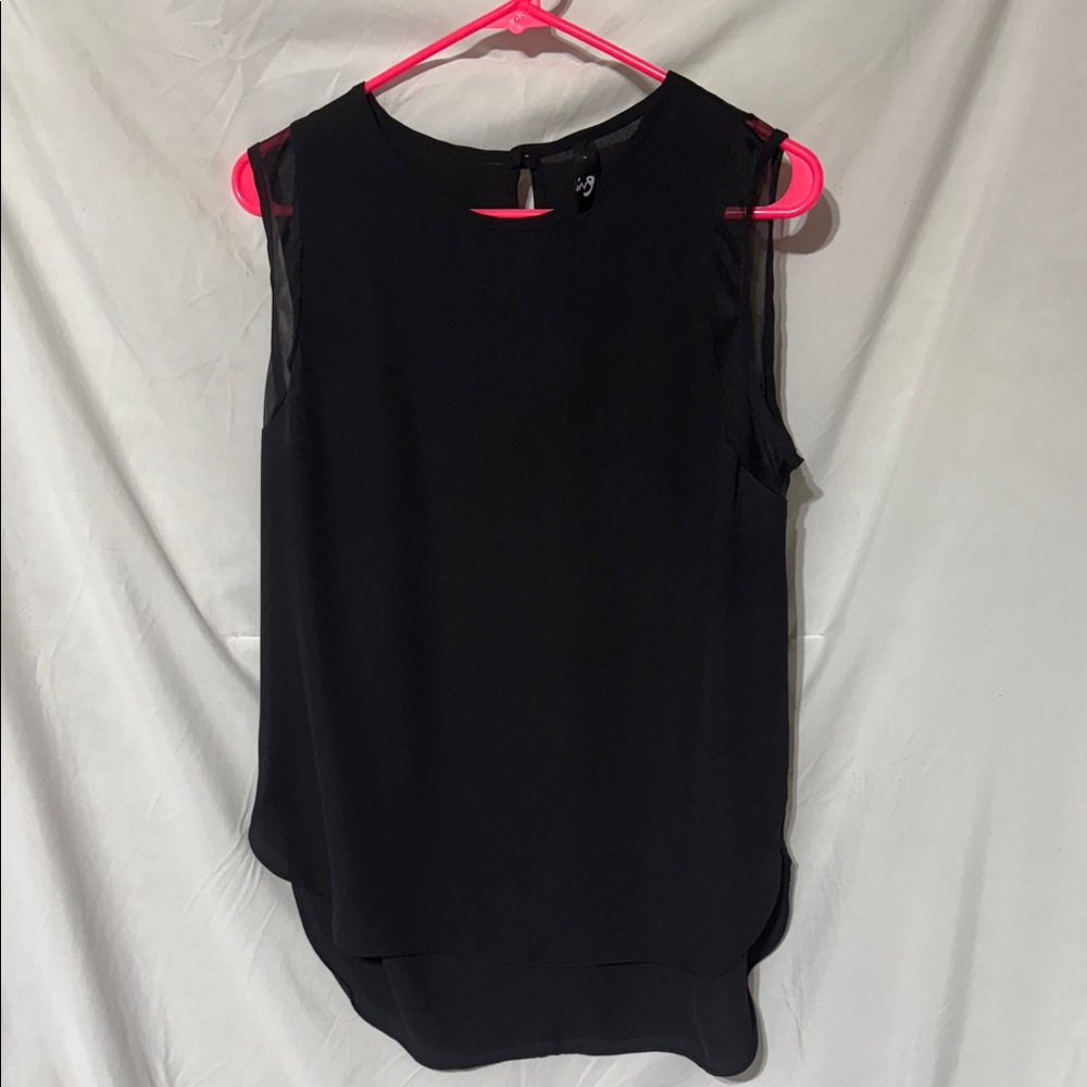 Ing Black Sheer Sleeve Blouse